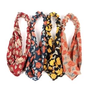Women’s Floral Twist Knot Elastic Headband - Assorted Colors